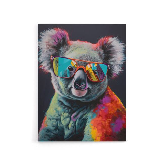 "Artery8 Koala Bear With Sunglasses Modern Canvas Wall Art Print - Size: W18"" x H24""" - image 1