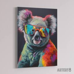 "Artery8 Koala Bear With Sunglasses Modern Canvas Wall Art Print - Size: W18"" x H24""" - thumbnail 2