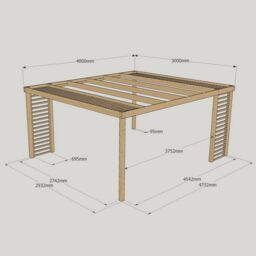 Rutland County Garden Furniture Ltd Panel Pergola - Wood - L300 x W480 cm - Rustic Brown - thumbnail 7