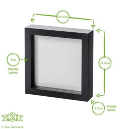 "Nicola Spring 3D Box Photo Frame - 6"" x 6"" - Pack of 1 in Black" - thumbnail 4