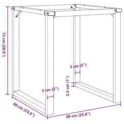 Berkfield Home Dining Table Legs O-Frame 60x60x73 cm Steel in Black - Size: 60 x 60 x 73 cm - thumbnail 9