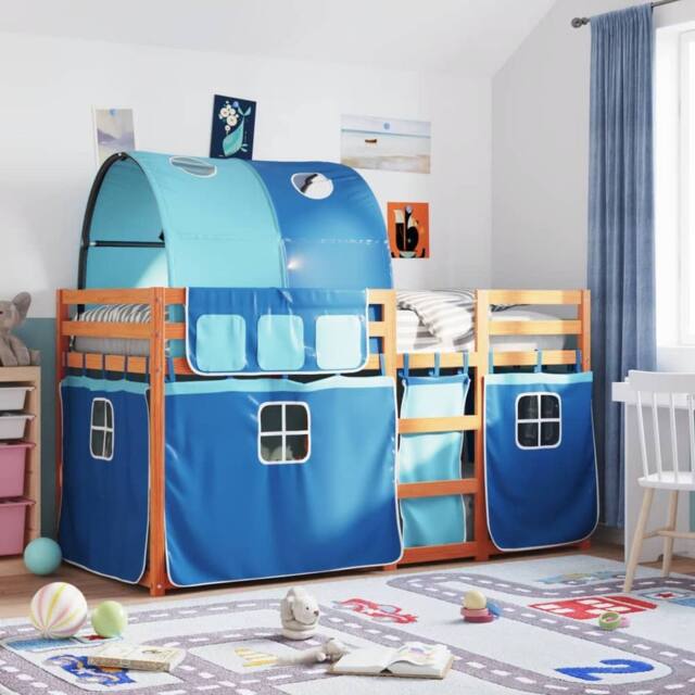Berkfield Home Bunk Bed without Mattress Blue 90x190 cm Single Solid Wood Pine - image 1
