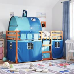 Berkfield Home Bunk Bed without Mattress Blue 90x190 cm Single Solid Wood Pine - thumbnail 1