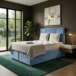 DS Living Vesper Sky Blue Ottoman Bed in Light Blue - Size: King - thumbnail 4