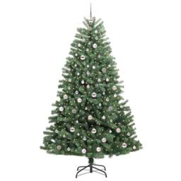 Berkfield Home Realistic Artificial Hinged Christmas Tree Green 210 cm PVC & Metal - thumbnail 1