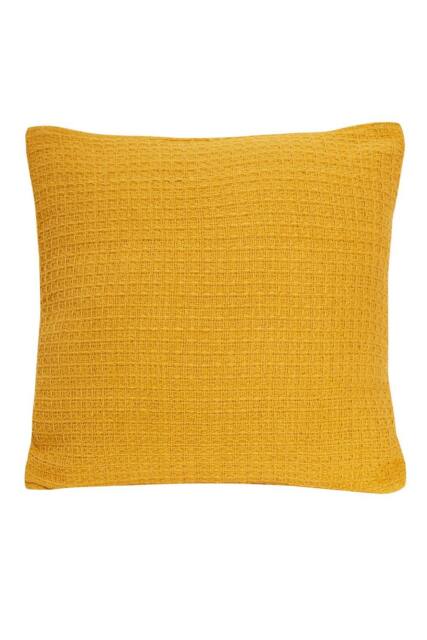 New Edge Blinds Lisbon Pure Cotton Cushion Cover in Ochre, 60 x 60cm in Mustard - Size: 43 cm x 43 cm