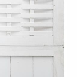 Berkfield Home Room Divider 4 Panels White Solid Wood Paulownia - thumbnail 6