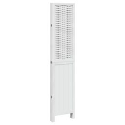 Berkfield Home Room Divider 4 Panels White Solid Wood Paulownia - thumbnail 5