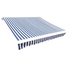 Berkfield Home Durable Awning Top Sunshade Canvas Blue & White 350x250 cm - thumbnail 2