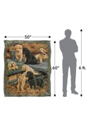 JQ Licensing Rle Labrador Pups Silky Touch Super Soft Throw Blanket 152 X 127 cm in White - thumbnail 5