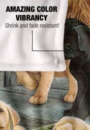 JQ Licensing Rle Labrador Pups Silky Touch Super Soft Throw Blanket 152 X 127 cm in White - thumbnail 4