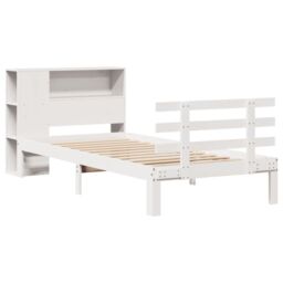 Berkfield Home Bookcase Bed without Mattress White 75x190 cm Small Single Solid Wood Pine - thumbnail 3