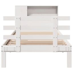 Berkfield Home Bookcase Bed without Mattress White 75x190 cm Small Single Solid Wood Pine - thumbnail 4