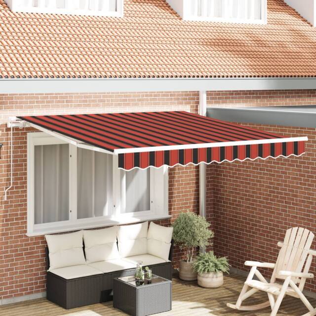 Berkfield Home Manual Retractable Awning Orange & Brown 300x250 cm - image 1