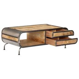 Berkfield Home Coffee Table 100x50x35 cm Solid Mango Wood in Brown - Size: 100 x 50 x 35 cm - thumbnail 5