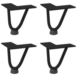 Berkfield Home Hairpin Table Legs 4 pcs Black 10 cm Solid Steel - thumbnail 2