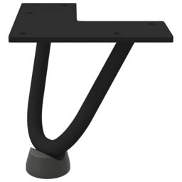 Berkfield Home Hairpin Table Legs 4 pcs Black 10 cm Solid Steel - thumbnail 5