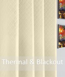 Luxury Living Temple Velvet Ring Top Blackout Curtains in Cream - Size: 168 cm width x 137 cm drop - thumbnail 2
