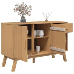 Berkfield Home Sideboard OLDEN Brown 114x43x73.5 cm Solid Wood Pine - thumbnail 6