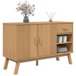 Berkfield Home Sideboard OLDEN Brown 114x43x73.5 cm Solid Wood Pine - thumbnail 5