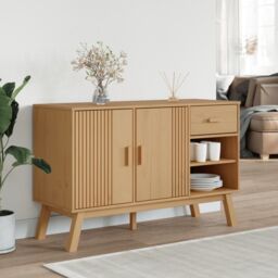 Berkfield Home Sideboard OLDEN Brown 114x43x73.5 cm Solid Wood Pine - thumbnail 3