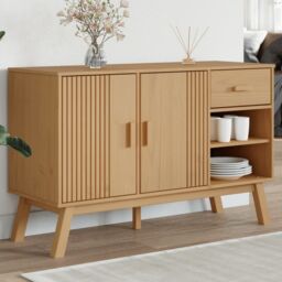 Berkfield Home Sideboard OLDEN Brown 114x43x73.5 cm Solid Wood Pine