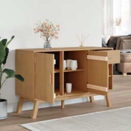Berkfield Home Sideboard OLDEN Brown 114x43x73.5 cm Solid Wood Pine - thumbnail 4