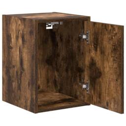 Berkfield Home Durable Garage Wall Cabinets 2 pcs Smoked Oak Engineered Wood in Brown - thumbnail 5