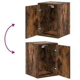 Berkfield Home Durable Garage Wall Cabinets 2 pcs Smoked Oak Engineered Wood in Brown - thumbnail 9