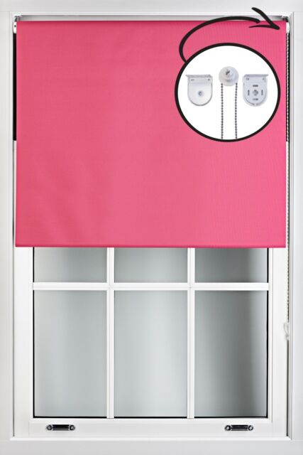 Furnished Fuchsia Pink Blackout Roller Blinds with Metal Fittings - Trimmable Window Shade - Size: 80 cm width x 210 cm drop - image 1