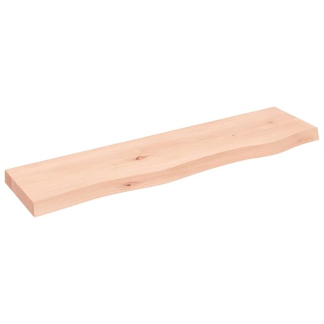 Berkfield Home Wall Shelf 80x20x4 cm Untreated Solid Wood Oak in Brown - Size: 80 x 20 x 4 cm - image 1