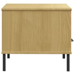 Berkfield Home Coffee Table with Metal Legs Brown 85x50x45cm Solid Wood OSLO - Size: 85 x 50 x 45 cm - thumbnail 6