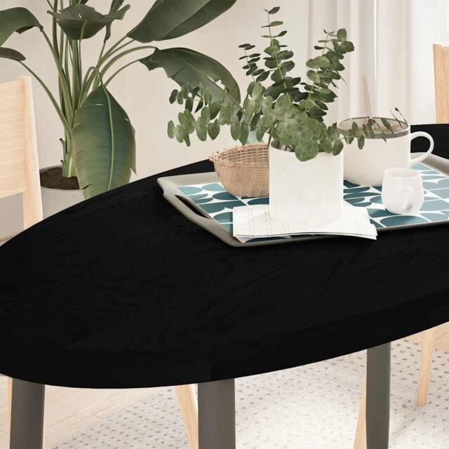 Berkfield Home Table Top Dark Brown 120x60x4 cm Solid Wood Oak Oval - Size: 120 x 60 x 4 cm - image 1