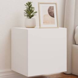 Berkfield Home TV Wall Cabinets with LED Lights 2 pcs White 40.5x35x40 cm - thumbnail 2