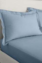 Bianca '200 Thread Count Cotton Percale' Oxford Pillowcases in Blue - thumbnail 1