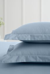Bianca '200 Thread Count Cotton Percale' Oxford Pillowcases in Blue - thumbnail 2
