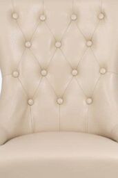 Modernique A Pair (x2) Leather Aire High Back Dining Chairs with Chrome Legs in Beige - thumbnail 2