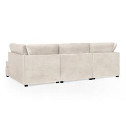Furnishings For Less UK California Plush Velvet Beige U shaped 6 Seater Sofa + Footstool - thumbnail 6