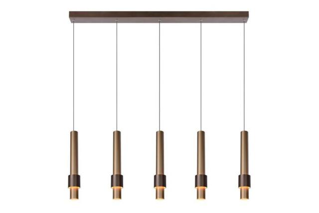 Lucide 'MARGARY' Dimmable Stylish Adjustable Indoor Modern LED Pendant Light in Brown - image 1