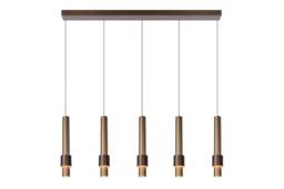 Lucide 'MARGARY' Dimmable Stylish Adjustable Indoor Modern LED Pendant Light in Brown - thumbnail 1