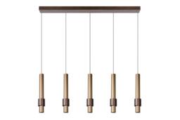 Lucide 'MARGARY' Dimmable Stylish Adjustable Indoor Modern LED Pendant Light in Brown - thumbnail 2