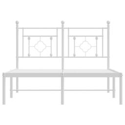 Berkfield Home Metal Bed Frame without Mattress with Headboard White 120x200cm - Size: Small Double - thumbnail 5
