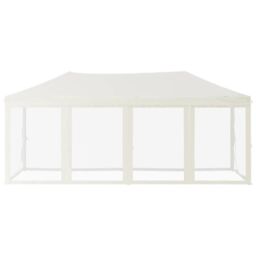 Berkfield Home Folding Party Tent with Sidewalls Cream 3x6 m in Beige - thumbnail 3