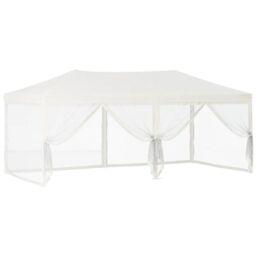 Berkfield Home Folding Party Tent with Sidewalls Cream 3x6 m in Beige - thumbnail 6