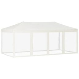 Berkfield Home Folding Party Tent with Sidewalls Cream 3x6 m in Beige - thumbnail 2