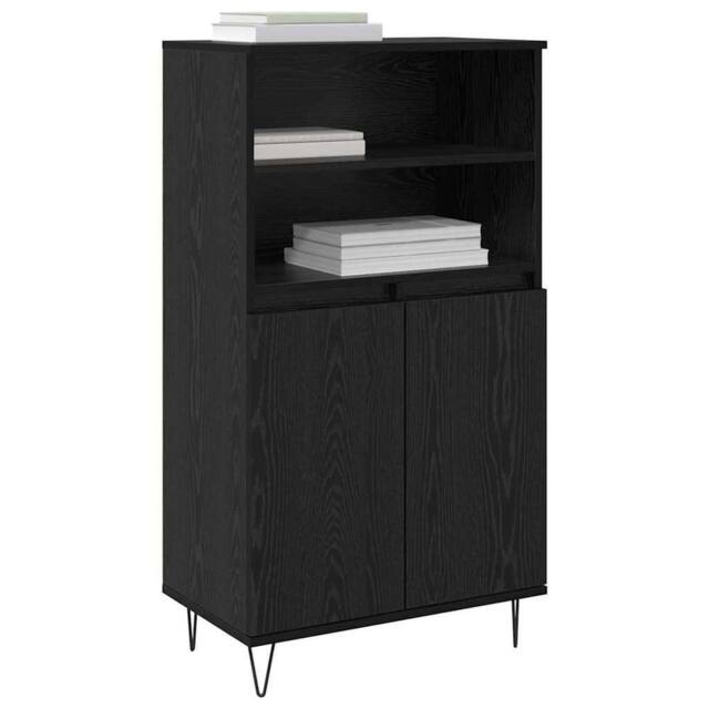 Berkfield Home Highboard with Shelf with Storage with Door Black Engineered wood - image 1