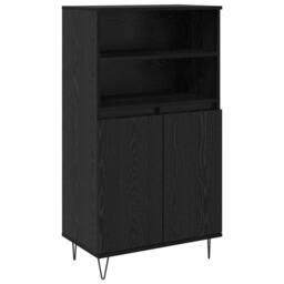 Berkfield Home Highboard with Shelf with Storage with Door Black Engineered wood - thumbnail 3