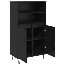 Berkfield Home Highboard with Shelf with Storage with Door Black Engineered wood - thumbnail 5