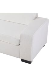 Living and Home Modern Teddy Fleece Upholstered Loveseat Sofa in White - thumbnail 5