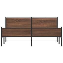 Berkfield Home Metal Bed Frame without Mattress Brown Oak 160x200 cm - thumbnail 5